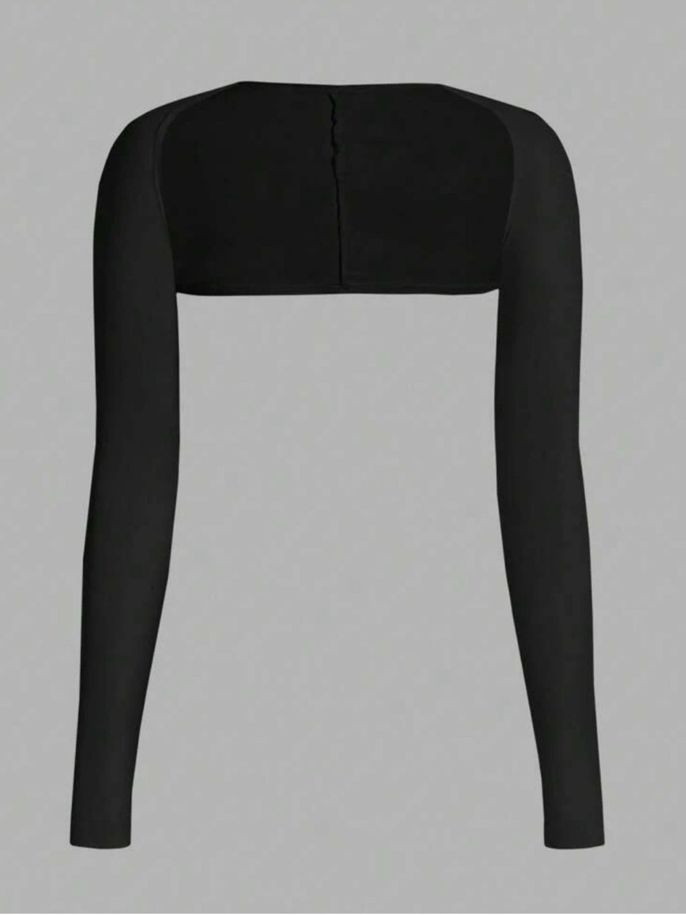 Black Long-Sleeve Shrug Bolero Top